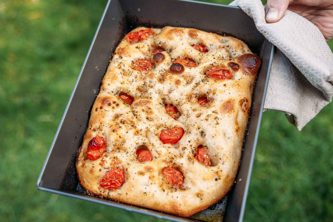 Leftover Dough Focaccia with Tomatoes and Oregano