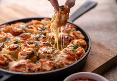 Skillet Baked Pizza Rolls