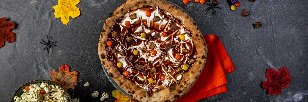 Chocolate and Marshmallow Spiderweb Pizza