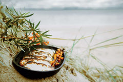 Grilled Halloumi with Sea Buckthorn