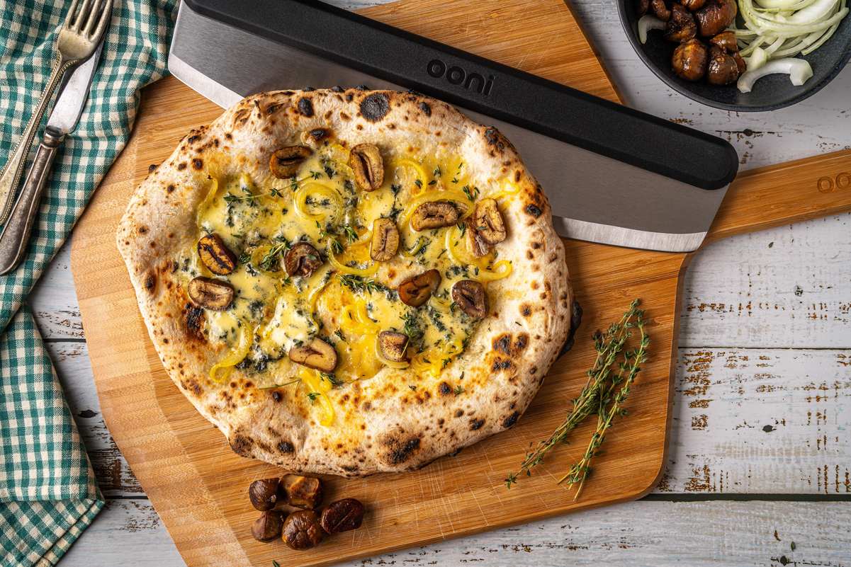 Roast Chestnut, Caramelised Onion, and Stilton Pizza — Ooni New Zealand