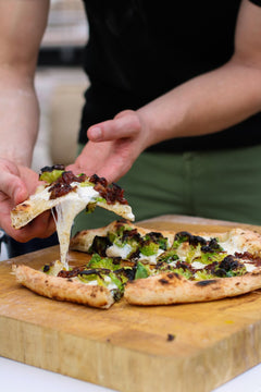 Brussels Sprout & Apple-Bacon Jam Pizza