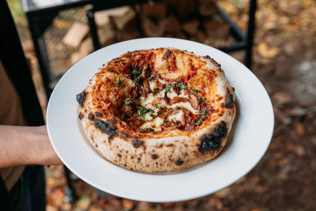 Slow-Cooked Lamb Shoulder Pizza with Herbs and Mint Sauce