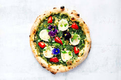 Green Pesto and Goats’ Cheese Pizza