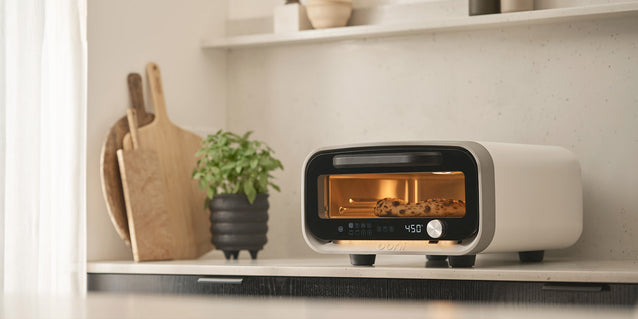 Volt 2 Electric Pizza oven side view. Polar White. 